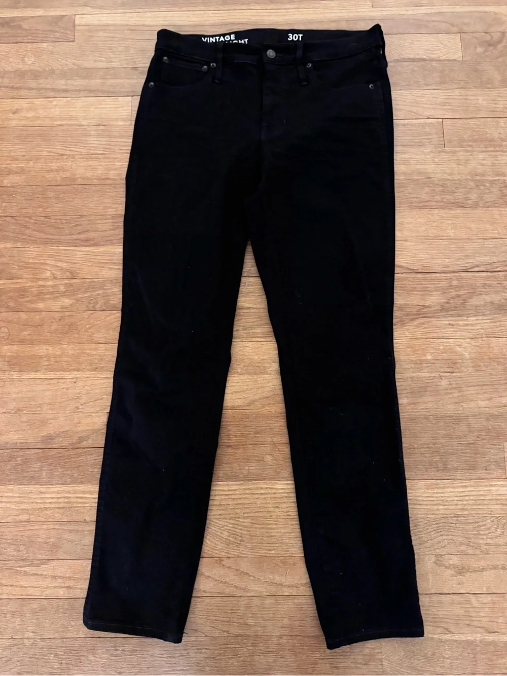 J.Crew Women's Black Vintage Slim Straight Jeans - Size 30T  b65